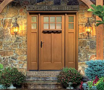 Wooden Door Design with Two Side Panel
